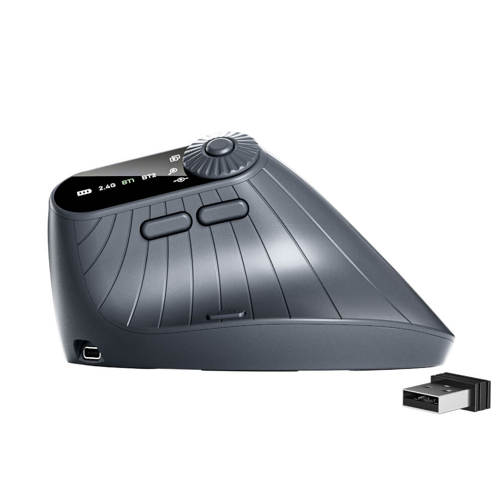 เมาส์ไร้สาย ONIKUMA CW932 WIRELESS VERTICAL MOUSE เชื่อมต่อ 2.4G / BLUETOOTH 1-2 - สีดำ_2
